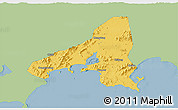 Savanna Style 3D Map of Haifeng, single color outside