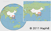 Savanna Style Location Map of Haifeng, highlighted country, within the entire country