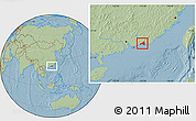 Savanna Style Location Map of Haifeng, hill shading