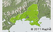 Physical Map of Haifeng, semi-desaturated