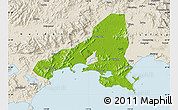 Physical Map of Haifeng, shaded relief outside