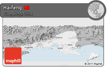 Gray Panoramic Map of Haifeng
