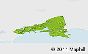 Physical Panoramic Map of Haifeng, single color outside