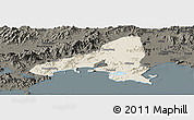 Shaded Relief Panoramic Map of Haifeng, darken