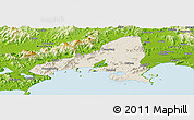 Shaded Relief Panoramic Map of Haifeng, physical outside