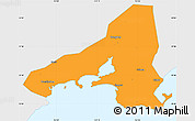 Political Simple Map of Haifeng, single color outside