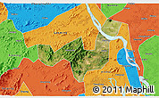 Satellite 3D Map of Heshan, political outside