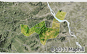 Satellite 3D Map of Heshan, semi-desaturated