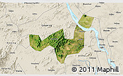 Satellite 3D Map of Heshan, shaded relief outside