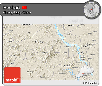 Shaded Relief 3D Map of Heshan
