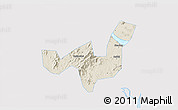 Shaded Relief 3D Map of Heshan, single color outside