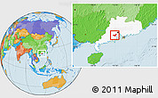 Political Location Map of Heshan, highlighted parent region