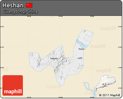 Classic Style Map of Heshan, single color outside