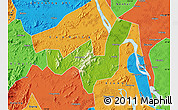 Physical Map of Heshan, political outside