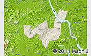 Shaded Relief Map of Heshan, physical outside