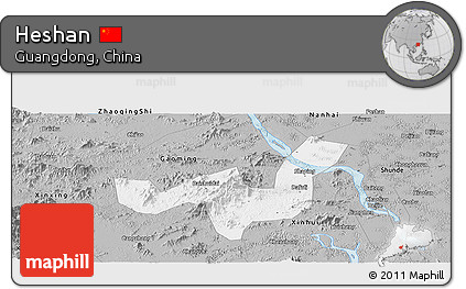Gray Panoramic Map of Heshan
