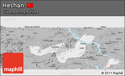 Gray Panoramic Map of Heshan