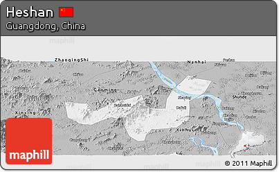 Gray Panoramic Map of Heshan