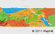 Physical Panoramic Map of Heshan, political outside