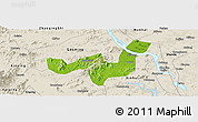 Physical Panoramic Map of Heshan, shaded relief outside