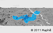 Political Panoramic Map of Heshan, desaturated