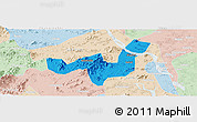 Political Panoramic Map of Heshan, lighten