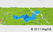 Political Panoramic Map of Heshan, physical outside