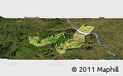 Satellite Panoramic Map of Heshan, darken