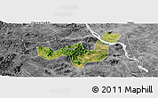 Satellite Panoramic Map of Heshan, desaturated