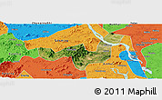 Satellite Panoramic Map of Heshan, political outside