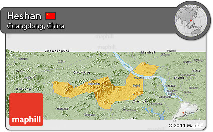 Savanna Style Panoramic Map of Heshan