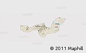 Shaded Relief Panoramic Map of Heshan, cropped outside