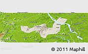 Shaded Relief Panoramic Map of Heshan, physical outside