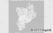 Gray 3D Map of Huaiji, single color outside