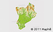 Physical 3D Map of Huaiji, cropped outside