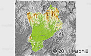 Physical 3D Map of Huaiji, desaturated