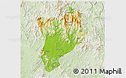 Physical 3D Map of Huaiji, lighten