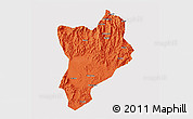 Political 3D Map of Huaiji, cropped outside
