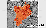 Political 3D Map of Huaiji, desaturated