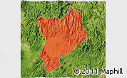 Political 3D Map of Huaiji, satellite outside
