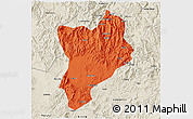 Political 3D Map of Huaiji, shaded relief outside