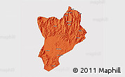 Political 3D Map of Huaiji, single color outside