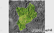 Satellite 3D Map of Huaiji, desaturated