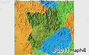 Satellite 3D Map of Huaiji, political outside