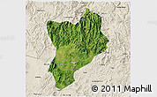 Satellite 3D Map of Huaiji, shaded relief outside