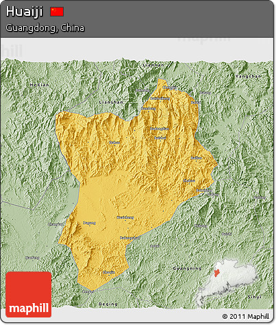 Savanna Style 3D Map of Huaiji