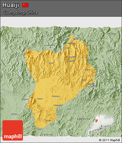 Savanna Style 3D Map of Huaiji