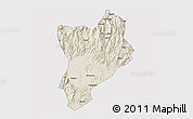Shaded Relief 3D Map of Huaiji, cropped outside