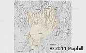 Shaded Relief 3D Map of Huaiji, desaturated