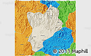 Shaded Relief 3D Map of Huaiji, political outside